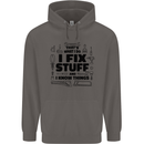 I Fix Stuff Funny Handyman Tradesman DIY Mens 80% Cotton Hoodie Charcoal
