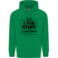 I Fix Stuff Funny Handyman Tradesman DIY Mens 80% Cotton Hoodie Irish Green