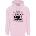 I Fix Stuff Funny Handyman Tradesman DIY Mens 80% Cotton Hoodie Light Pink