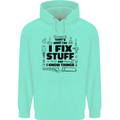 I Fix Stuff Funny Handyman Tradesman DIY Mens 80% Cotton Hoodie Peppermint