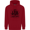 I Fix Stuff Funny Handyman Tradesman DIY Mens 80% Cotton Hoodie Red