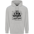 I Fix Stuff Funny Handyman Tradesman DIY Mens 80% Cotton Hoodie Sports Grey