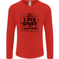 I Fix Stuff Funny Handyman Tradesman DIY Mens Long Sleeve T-Shirt Red