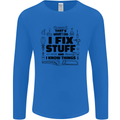 I Fix Stuff Funny Handyman Tradesman DIY Mens Long Sleeve T-Shirt Royal Blue