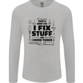 I Fix Stuff Funny Handyman Tradesman DIY Mens Long Sleeve T-Shirt Sports Grey