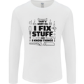 I Fix Stuff Funny Handyman Tradesman DIY Mens Long Sleeve T-Shirt White