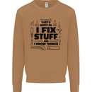 I Fix Stuff Funny Handyman Tradesman DIY Mens Sweatshirt Jumper Caramel Latte