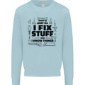I Fix Stuff Funny Handyman Tradesman DIY Mens Sweatshirt Jumper Light Blue