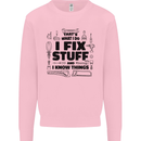 I Fix Stuff Funny Handyman Tradesman DIY Mens Sweatshirt Jumper Light Pink