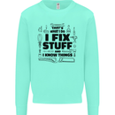 I Fix Stuff Funny Handyman Tradesman DIY Mens Sweatshirt Jumper Peppermint