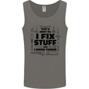 I Fix Stuff Funny Handyman Tradesman DIY Mens Vest Tank Top Charcoal