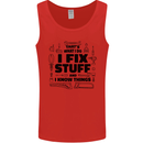 I Fix Stuff Funny Handyman Tradesman DIY Mens Vest Tank Top Red