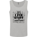 I Fix Stuff Funny Handyman Tradesman DIY Mens Vest Tank Top Sports Grey