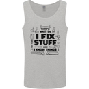 I Fix Stuff Funny Handyman Tradesman DIY Mens Vest Tank Top Sports Grey