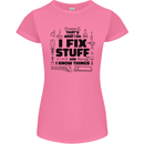 I Fix Stuff Funny Handyman Tradesman DIY Womens Petite Cut T-Shirt Azalea