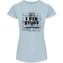 I Fix Stuff Funny Handyman Tradesman DIY Womens Petite Cut T-Shirt Light Blue
