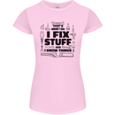 I Fix Stuff Funny Handyman Tradesman DIY Womens Petite Cut T-Shirt Light Pink