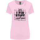 I Fix Stuff Funny Handyman Tradesman DIY Womens Wider Cut T-Shirt Light Pink