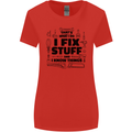 I Fix Stuff Funny Handyman Tradesman DIY Womens Wider Cut T-Shirt Red