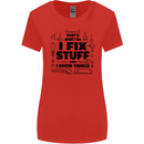 I Fix Stuff Funny Handyman Tradesman DIY Womens Wider Cut T-Shirt Red