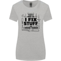 I Fix Stuff Funny Handyman Tradesman DIY Womens Wider Cut T-Shirt Sports Grey