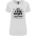 I Fix Stuff Funny Handyman Tradesman DIY Womens Wider Cut T-Shirt White