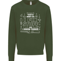 I Fix Stuff Funny Plumber Electrician Mechanic Kids Sweatshirt Jumper Forest Green
