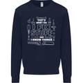 I Fix Stuff Funny Plumber Electrician Mechanic Kids Sweatshirt Jumper Navy Blue