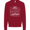 I Fix Stuff Funny Plumber Electrician Mechanic Kids Sweatshirt Jumper Red