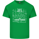 I Fix Stuff Funny Plumber Electrician Mechanic Kids T-Shirt Childrens Irish Green