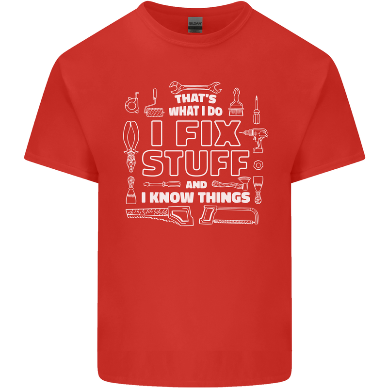 I Fix Stuff Funny Plumber Electrician Mechanic Kids T-Shirt Childrens Red