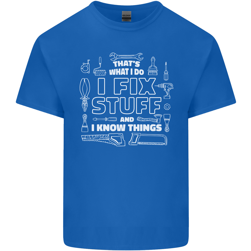 I Fix Stuff Funny Plumber Electrician Mechanic Kids T-Shirt Childrens Royal Blue