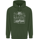 I Fix Stuff Funny Plumber Electrician Mechanic Mens 80% Cotton Hoodie Forest Green