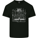I Fix Stuff Funny Plumber Electrician Mechanic Mens Cotton T-Shirt Tee Top Black