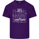 I Fix Stuff Funny Plumber Electrician Mechanic Mens Cotton T-Shirt Tee Top Purple