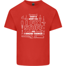 I Fix Stuff Funny Plumber Electrician Mechanic Mens Cotton T-Shirt Tee Top Red