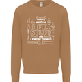 I Fix Stuff Funny Plumber Electrician Mechanic Mens Sweatshirt Jumper Caramel Latte