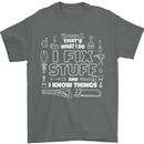 I Fix Stuff Funny Plumber Electrician Mechanic Mens T-Shirt 100% Cotton Charcoal