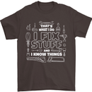I Fix Stuff Funny Plumber Electrician Mechanic Mens T-Shirt 100% Cotton Dark Chocolate