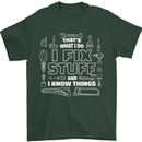 I Fix Stuff Funny Plumber Electrician Mechanic Mens T-Shirt 100% Cotton Forest Green