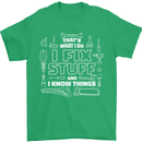 I Fix Stuff Funny Plumber Electrician Mechanic Mens T-Shirt 100% Cotton Irish Green