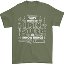 I Fix Stuff Funny Plumber Electrician Mechanic Mens T-Shirt 100% Cotton Military Green
