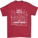 I Fix Stuff Funny Plumber Electrician Mechanic Mens T-Shirt 100% Cotton Red