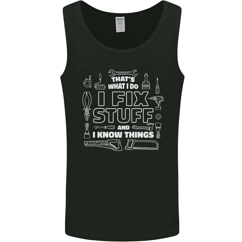 I Fix Stuff Funny Plumber Electrician Mechanic Mens Vest Tank Top Black