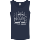 I Fix Stuff Funny Plumber Electrician Mechanic Mens Vest Tank Top Navy Blue
