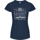 I Fix Stuff Funny Plumber Electrician Mechanic Womens Petite Cut T-Shirt Navy Blue
