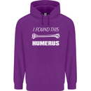 I Found This Humerus Funny Slogan Childrens Kids Hoodie Purple