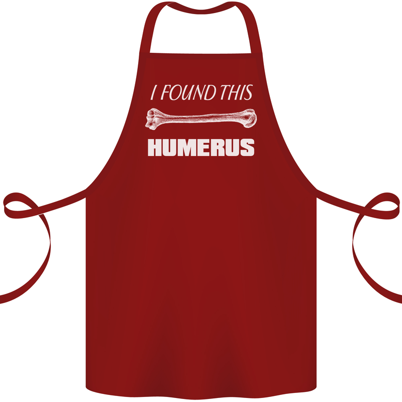 I Found This Humerus Funny Slogan Cotton Apron 100% Organic Maroon