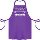 I Found This Humerus Funny Slogan Cotton Apron 100% Organic Purple