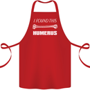 I Found This Humerus Funny Slogan Cotton Apron 100% Organic Red